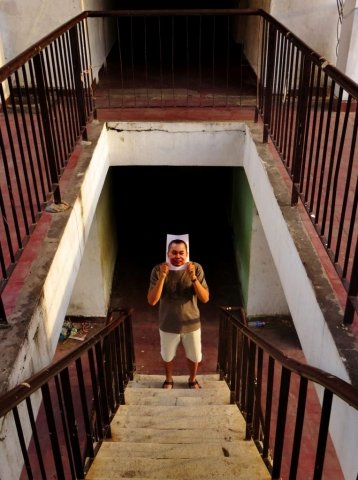 An inhabitant of the iconic White Building (facing eviction soon